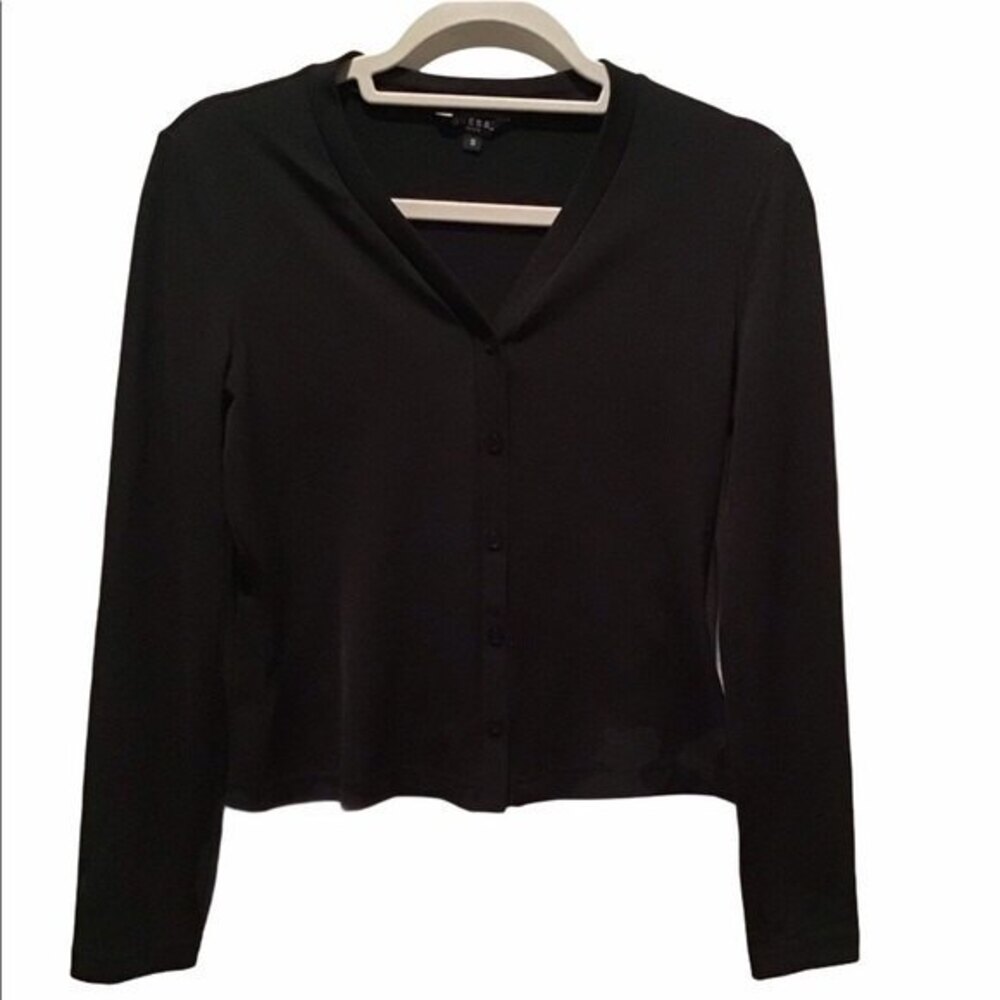 Guess Long Sleeve Button Down V-Neck Top Size S
